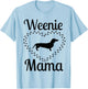 Weenie Mama Funny Dachshund Weiner Dog Heart Love Paw Mom Men Women T-Shirt - T-Shirt | Light Blue