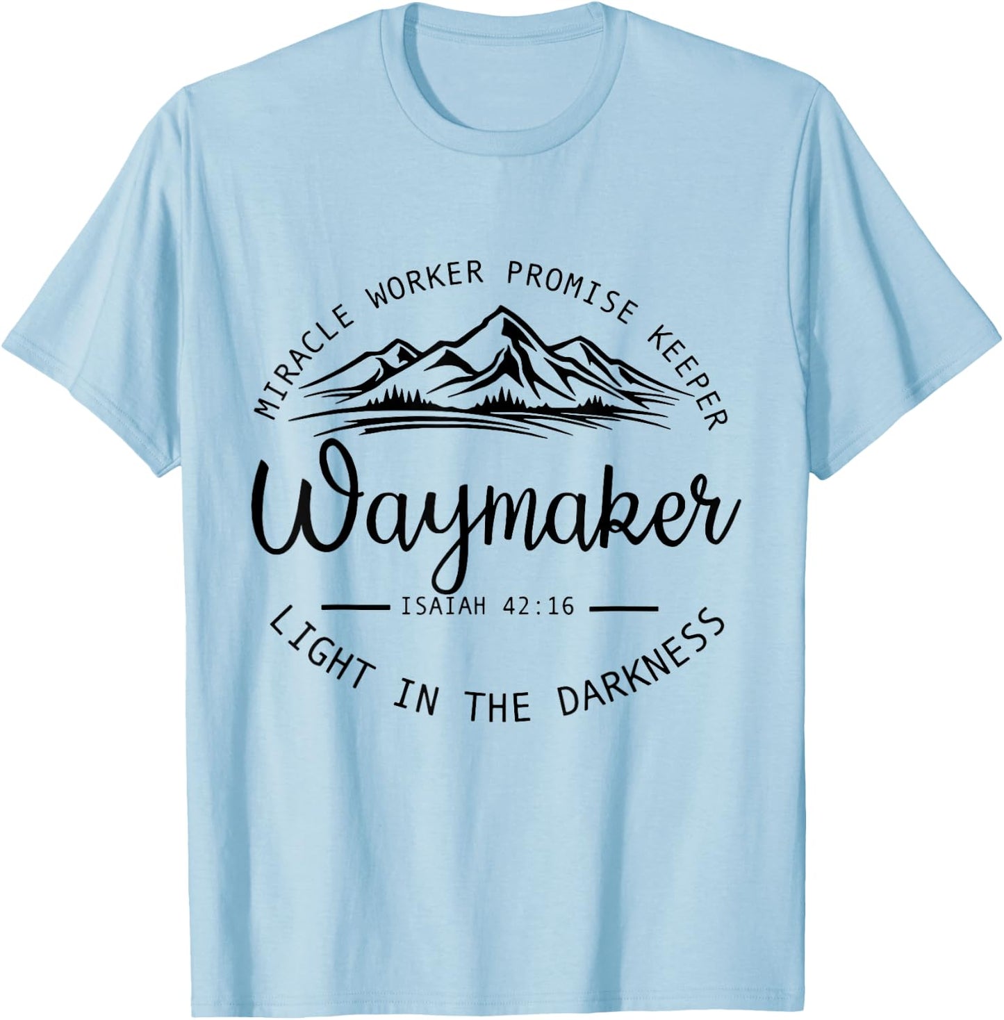Vintage Waymaker Promise Keeper Miracle Worker Christian T-Shirt - T-Shirt | Light Blue