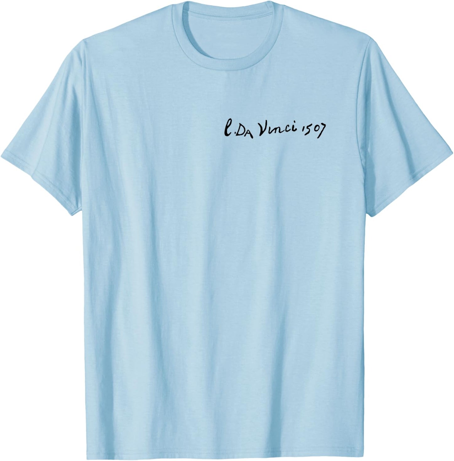 Leonardo Da Vinci 1507 Signature Art Sketch Study discreet T-Shirt - T-Shirt | Light Blue