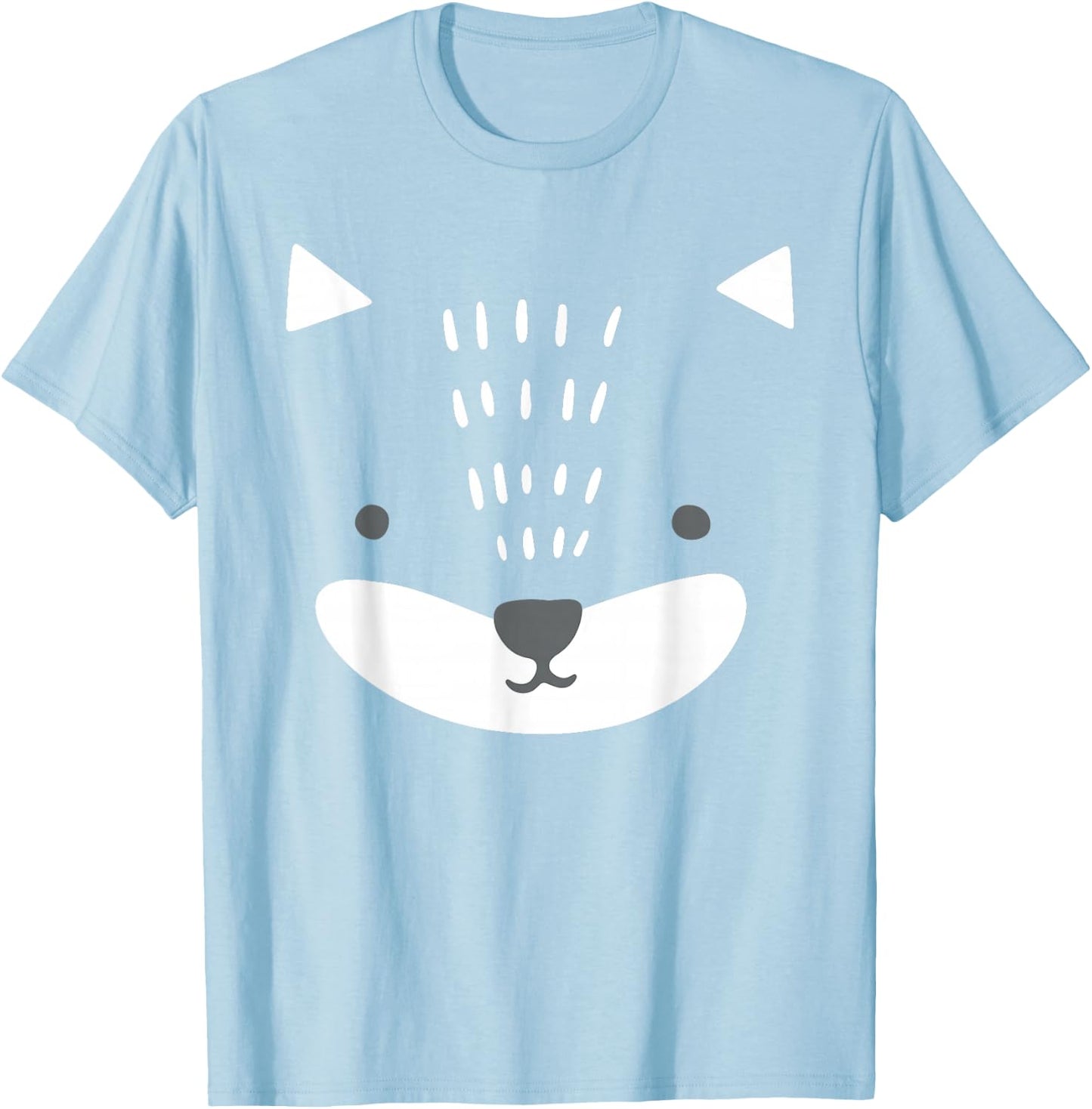 Cute Fox Face Halloween Costume T-Shirt - T-Shirt | Light Blue