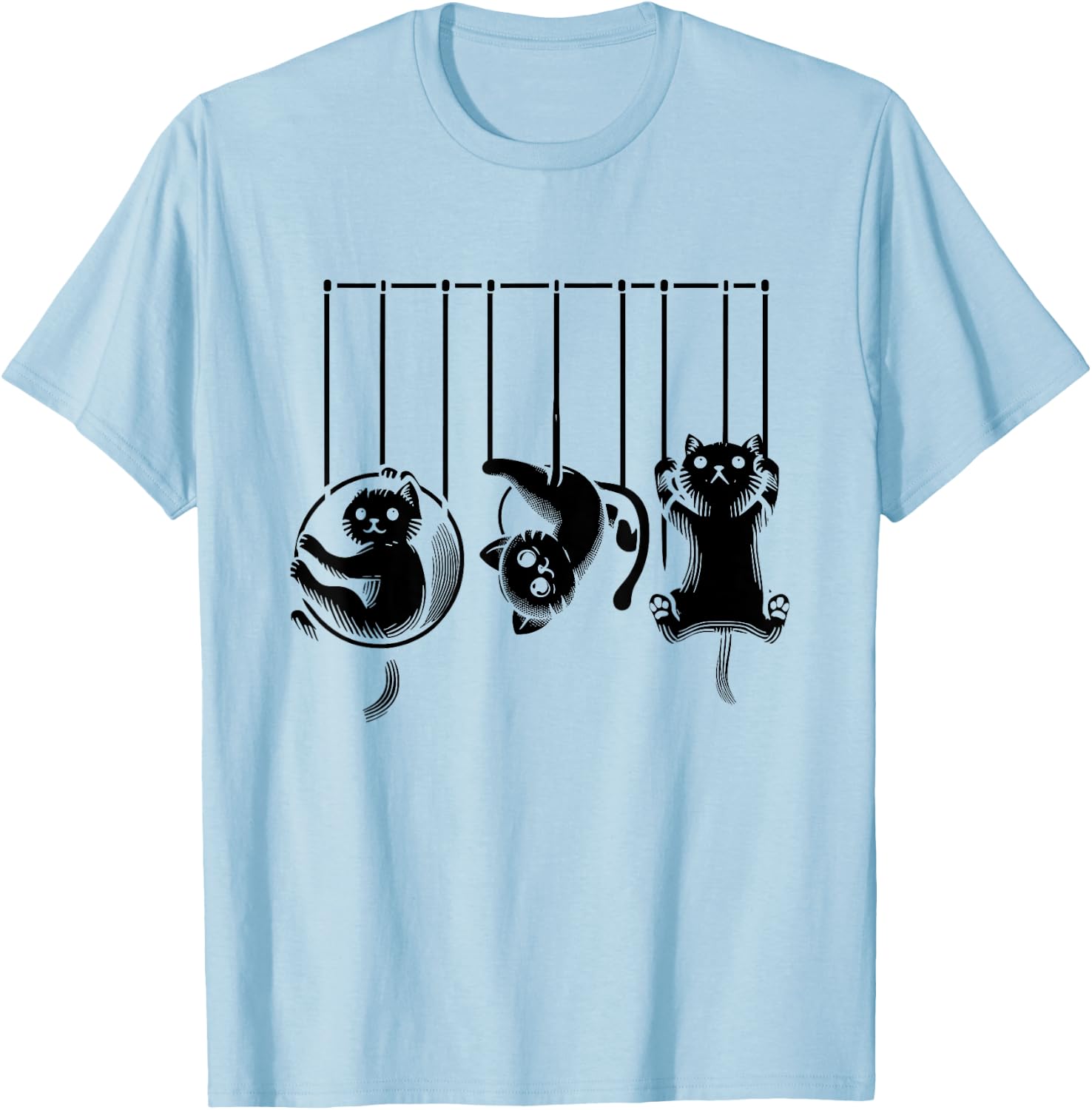 Circus Aerialist Cat Aerial Silk Yoga Gymnast Gymnastics Men Women T-Shirt - T-Shirt | Light Blue