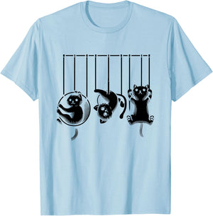Circus Aerialist Cat Aerial Silk Yoga Gymnast Gymnastics Men Women T-Shirt - T-Shirt | Light Blue