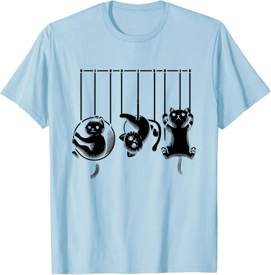 Circus Aerialist Cat Aerial Silk Yoga Gymnast Gymnastics Men Women T-Shirt - T-Shirt | Light Blue