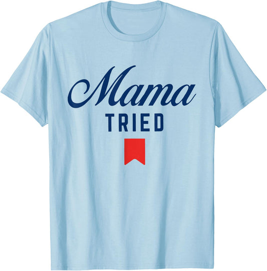 Vintage Mama Tried, Funny Trendy Summer Beer, Western Cowboy T-Shirt - T-Shirt | Light Blue