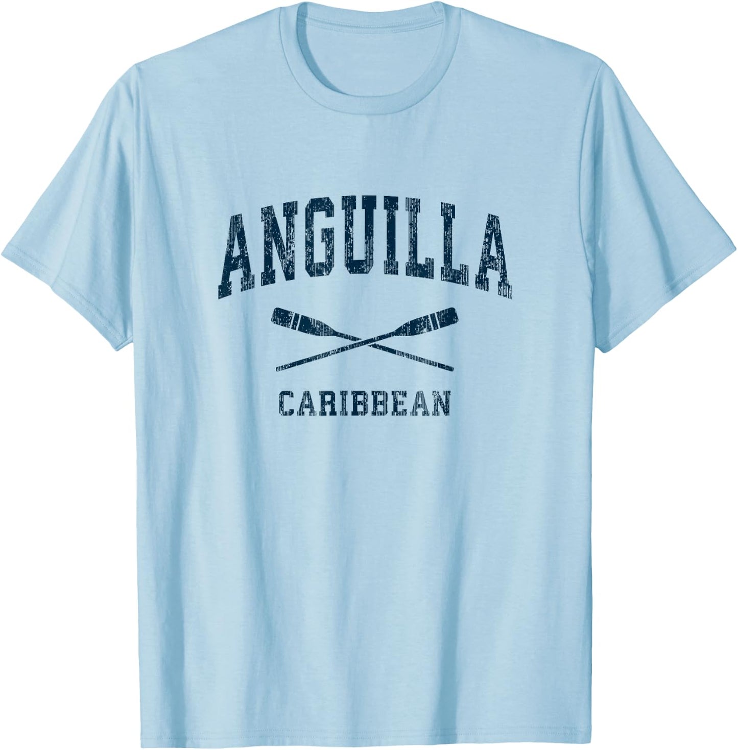 Anguilla Vintage Nautical Paddles Sports Oars T-Shirt - T-Shirt | Light Blue