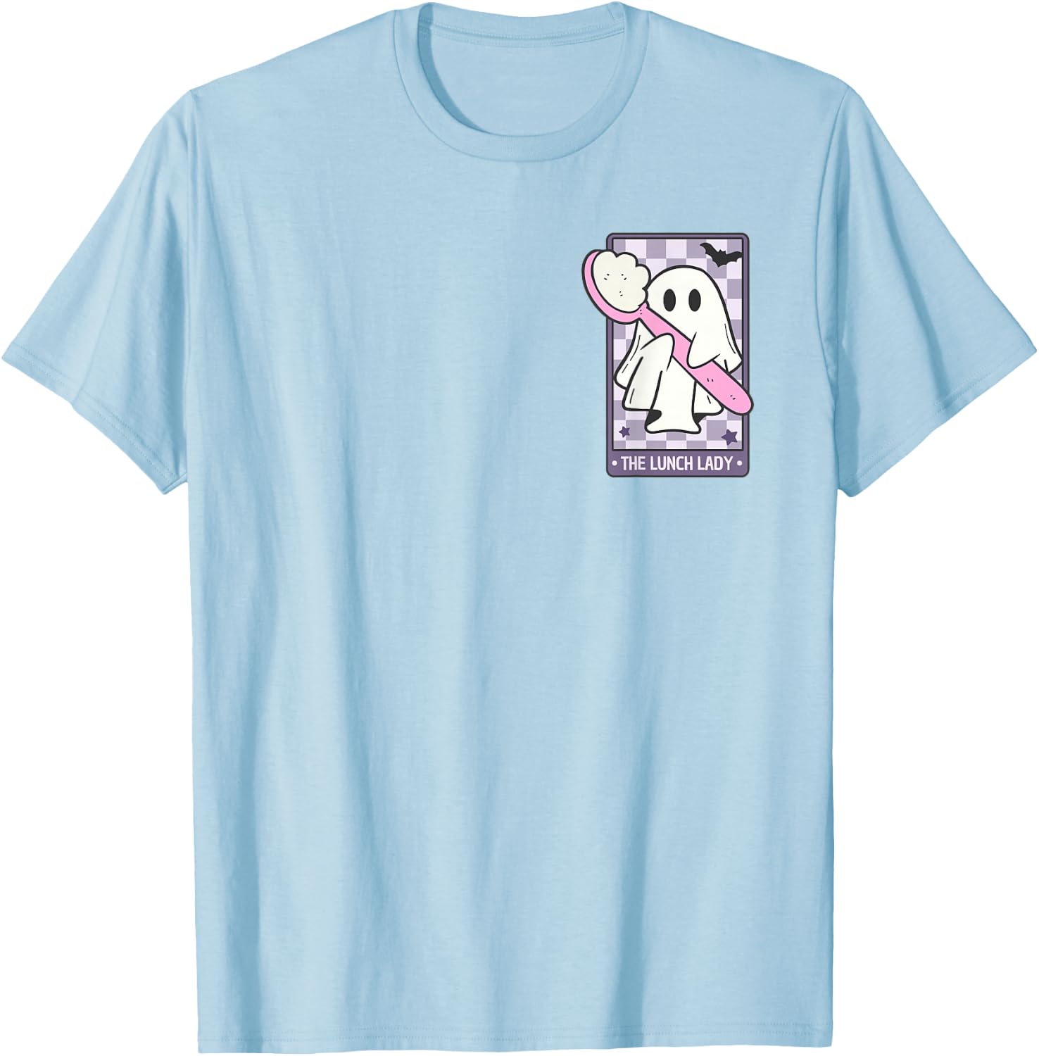 The Lunch Lady Tarot Card Spooky Ghost Halloween Cafeteria T-Shirt - T-Shirt | Light Blue