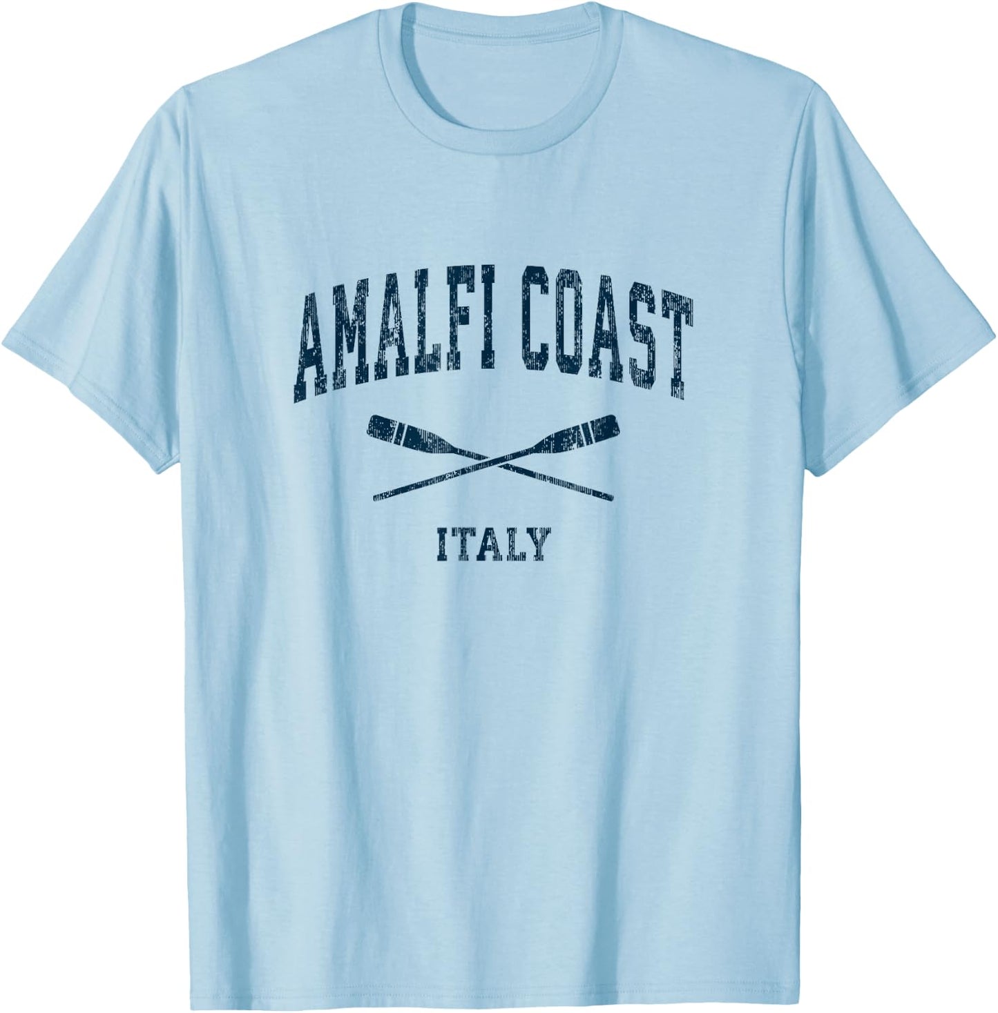Amalfi Coast Italy Vintage Nautical Paddles Sports Oars T-Shirt - T-Shirt | Light Blue