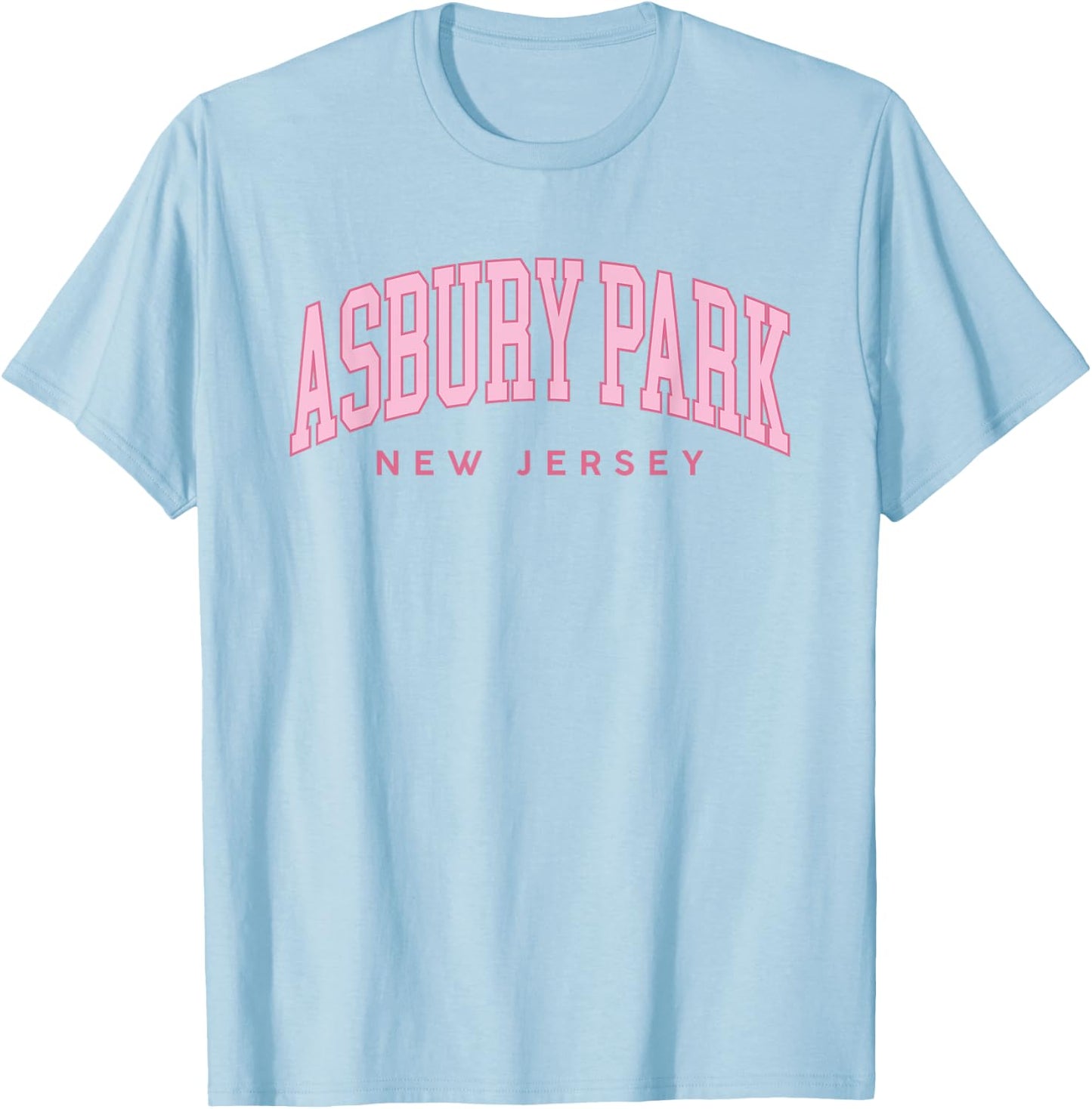 Asbury Park New Jersey Retro Preppy Throwback Pink Girls T-Shirt - T-Shirt | Light Blue