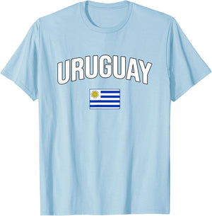 Uruguay - Flag of Uruguay - Throwback Design T-Shirt - T-Shirt | Light Blue