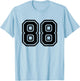 Number #88 Black Sport Varsity Number 88 T-Shirt - T-Shirt | Light Blue