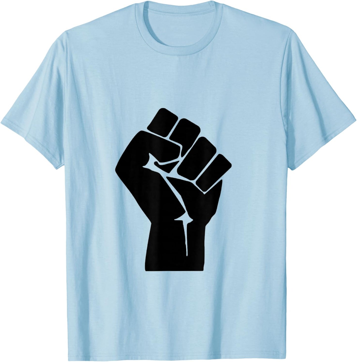 Raised Clenched Fist Resist Protest T-Shirt - T-Shirt | Light Blue