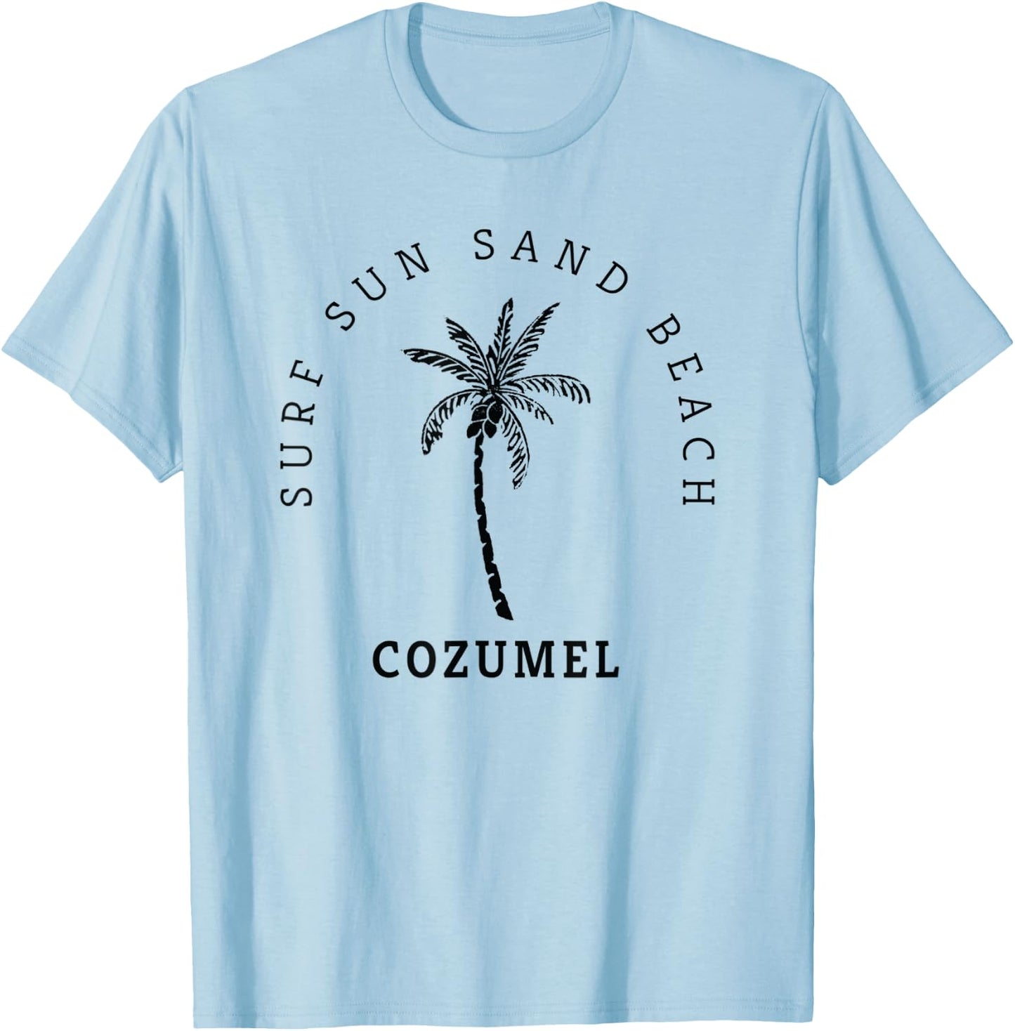 Retro Cool Cozumel Original Mexico Surf Sun Sand Beach T-Shirt - T-Shirt | Light Blue