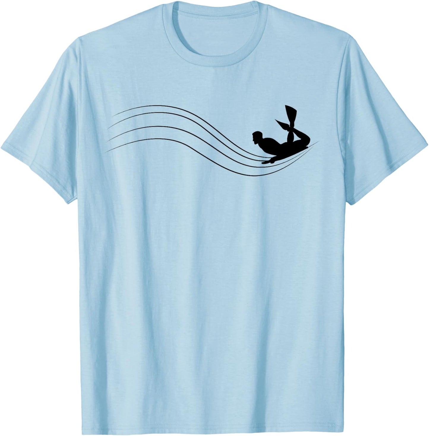 Bodyboarding Minimalistic Boadyboard Graphic T-Shirt - T-Shirt | Light Blue