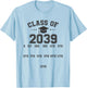 Class of 2039 Grow With Me Pre-k To 12th Grade Handprint T-Shirt - T-Shirt | Light Blue