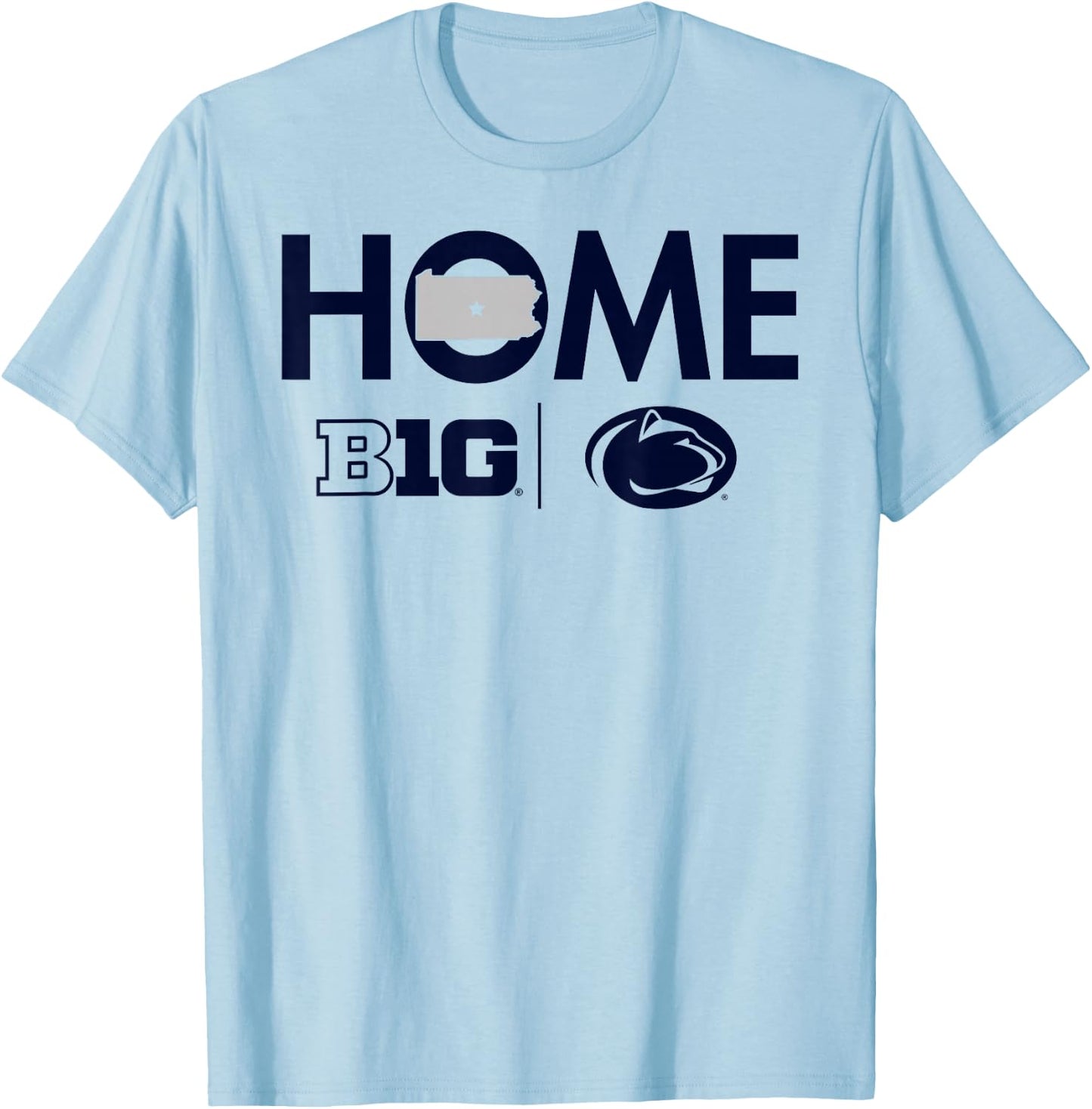 Penn State Nittany Lions Big 10 Home White T-Shirt - T-Shirt | Light Blue
