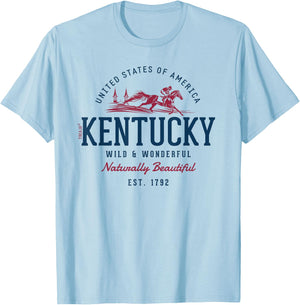 Vintage-Looking Retro Styled Kentucky T-Shirt - T-Shirt | Light Blue