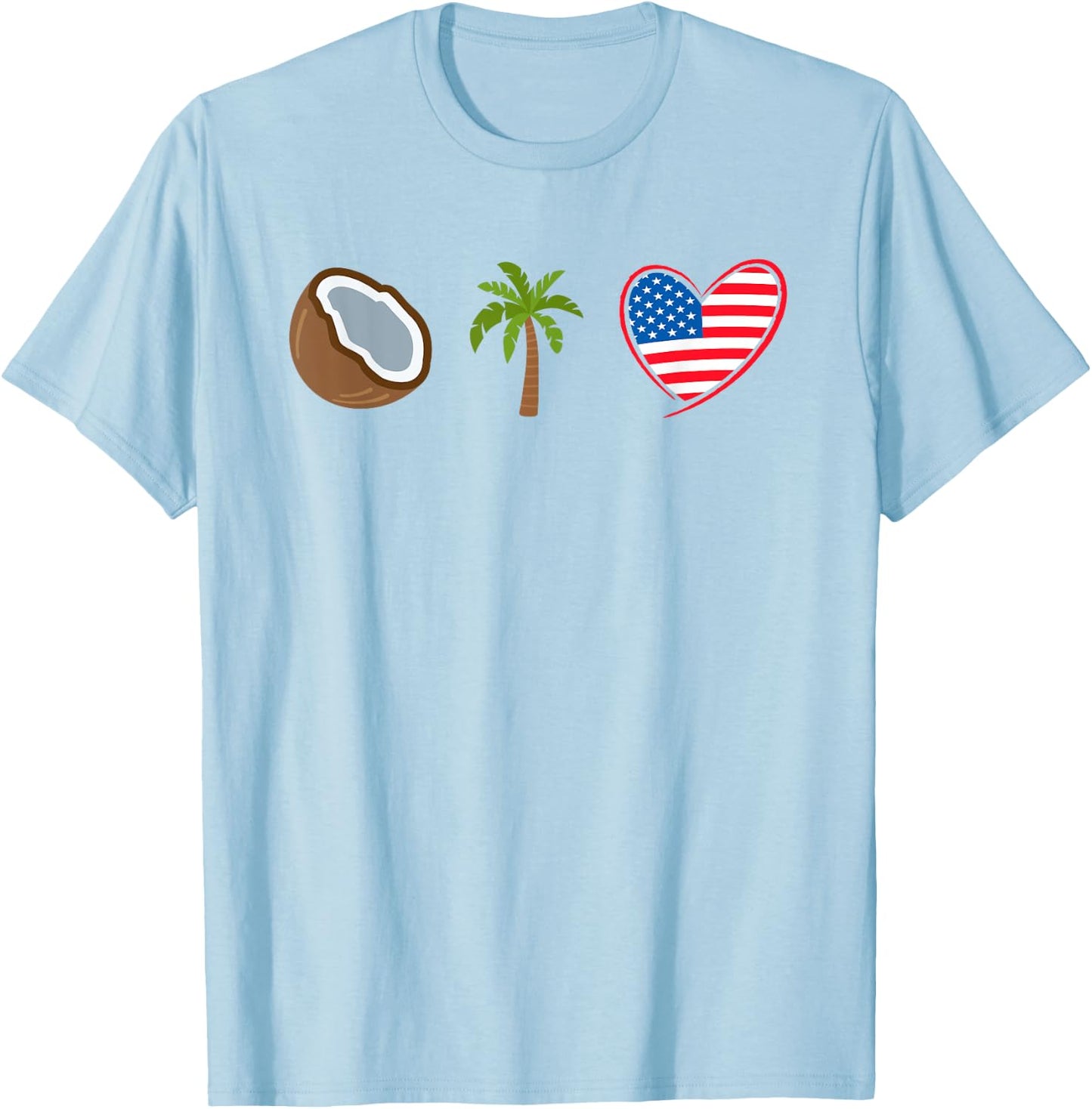 Coconut Tree Meme - Patriotic Kamala Statement USA Democrat T-Shirt - T-Shirt | Light Blue