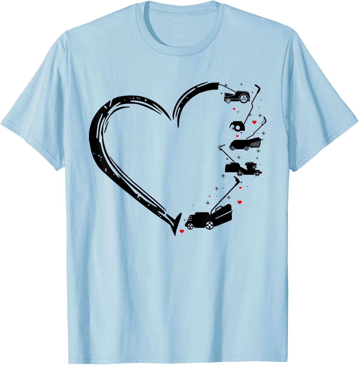 Cute Love Mower Heart Shirt for Mower Mom Mower Player Gift T-Shirt - T-Shirt | Light Blue