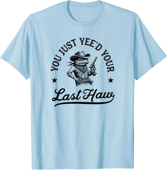 207 Threads Women's Western Cottagecore - Grey, Small, Short Sleeve T-Shirt - T-Shirt | Light Blue