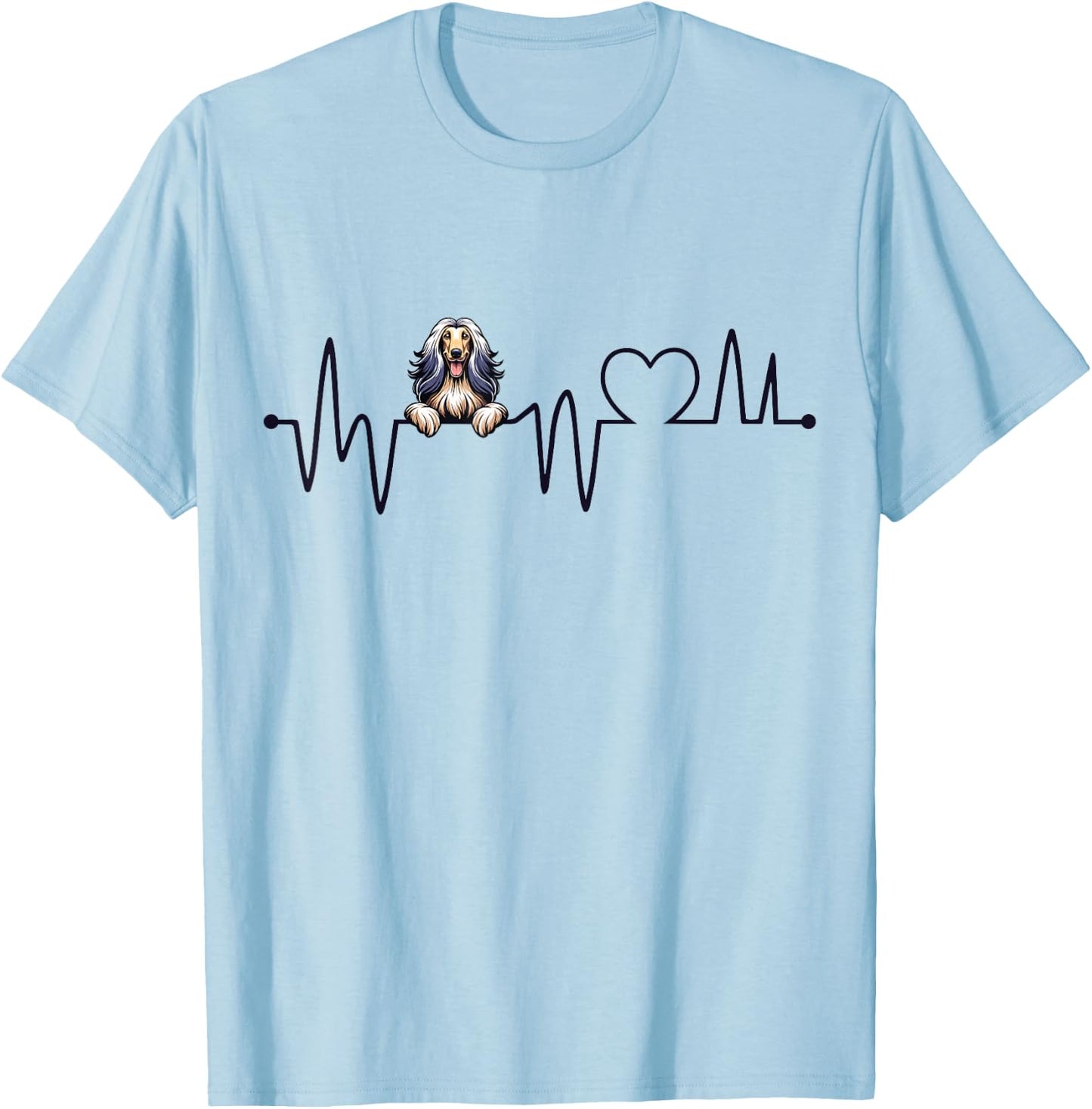 Cool Afghan Hound Art Women Kids Afghan Lover T-Shirt - T-Shirt | Light Blue
