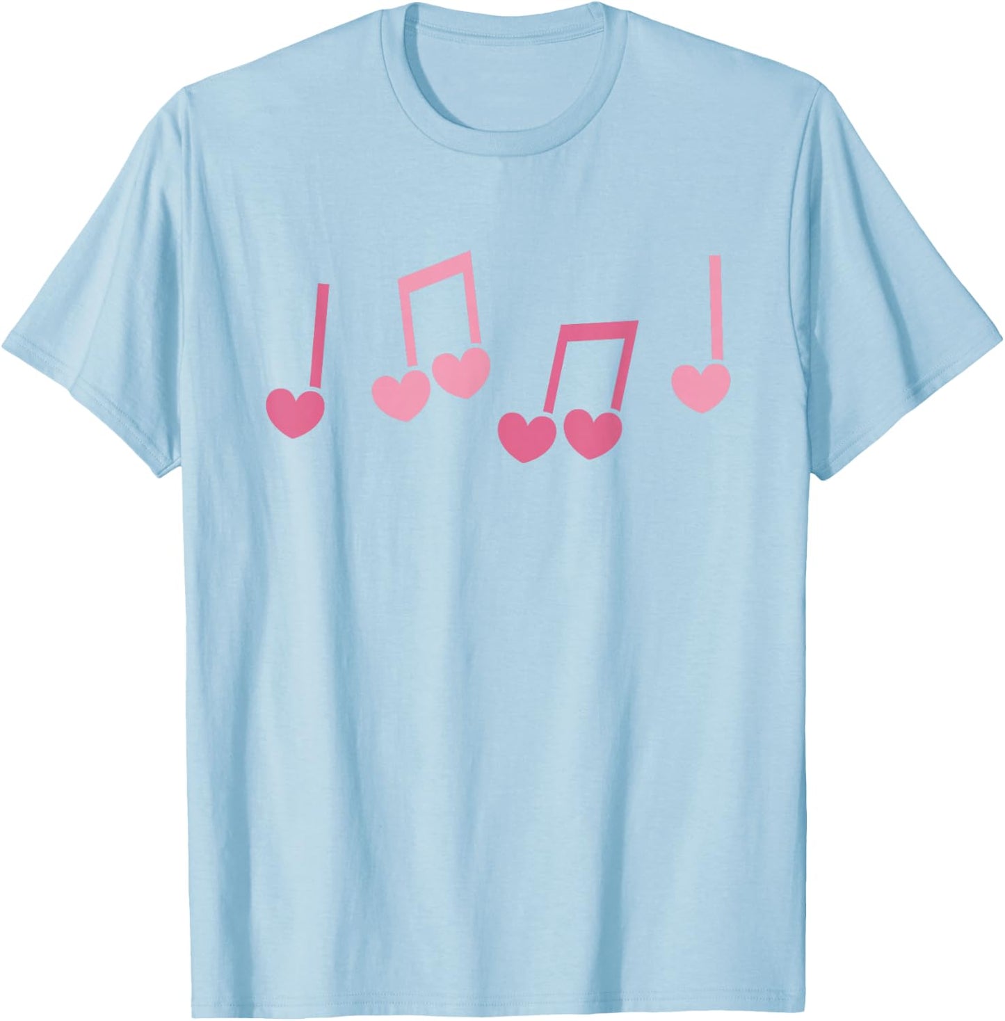 Music Heart Music Note Funny Musician Kids Girls Music T-Shirt - T-Shirt | Light Blue
