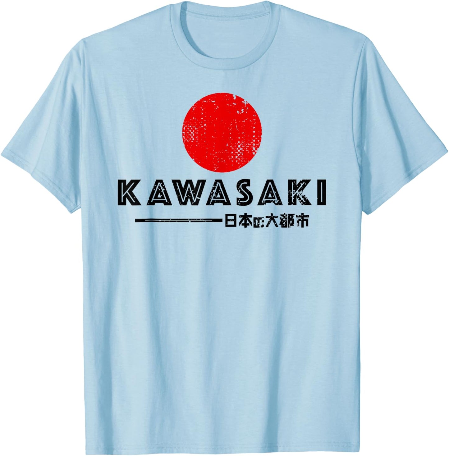 Kawasaki City 90s Retro Japan Aesthetics 80s Kawasaki T-Shirt - T-Shirt | Light Blue