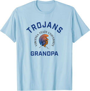 Virginia State University VSU Trojans Arched Grandpa T-Shirt - T-Shirt | Light Blue