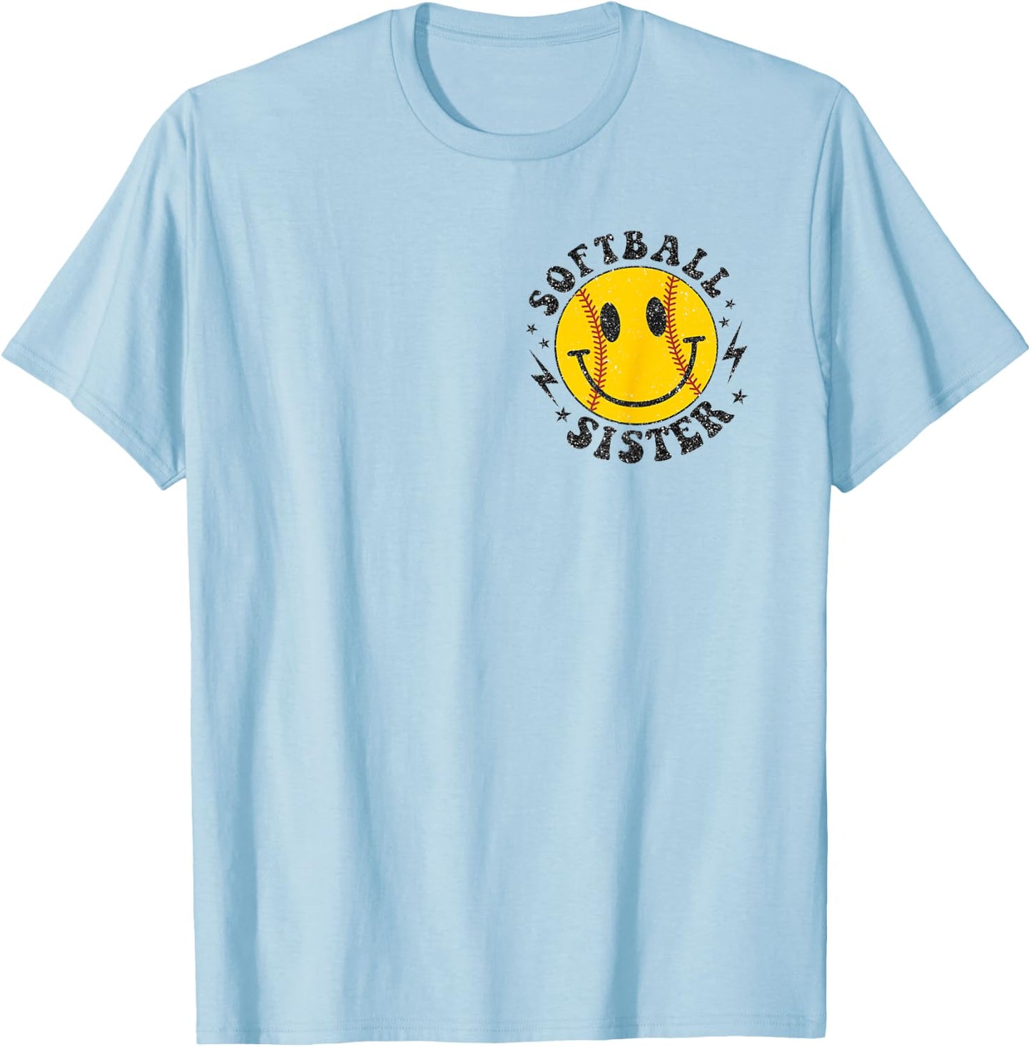 Funny I'm Just Here for the Snacks Softball Sister Shirt T-Shirt - T-Shirt | Light Blue