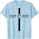 Man of God Husband Dad Protector Christian Dad Father's Day T-Shirt - T-Shirt | Light Blue