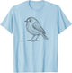 Line Art American Robin Bird T-Shirt - T-Shirt | Light Blue