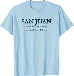 San Juan Puerto Rico Retro Throwback Vacation Souvenir T-Shirt - T-Shirt | Light Blue