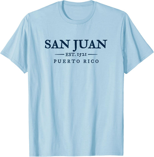 San Juan Puerto Rico Retro Throwback Vacation Souvenir T-Shirt - T-Shirt | Light Blue