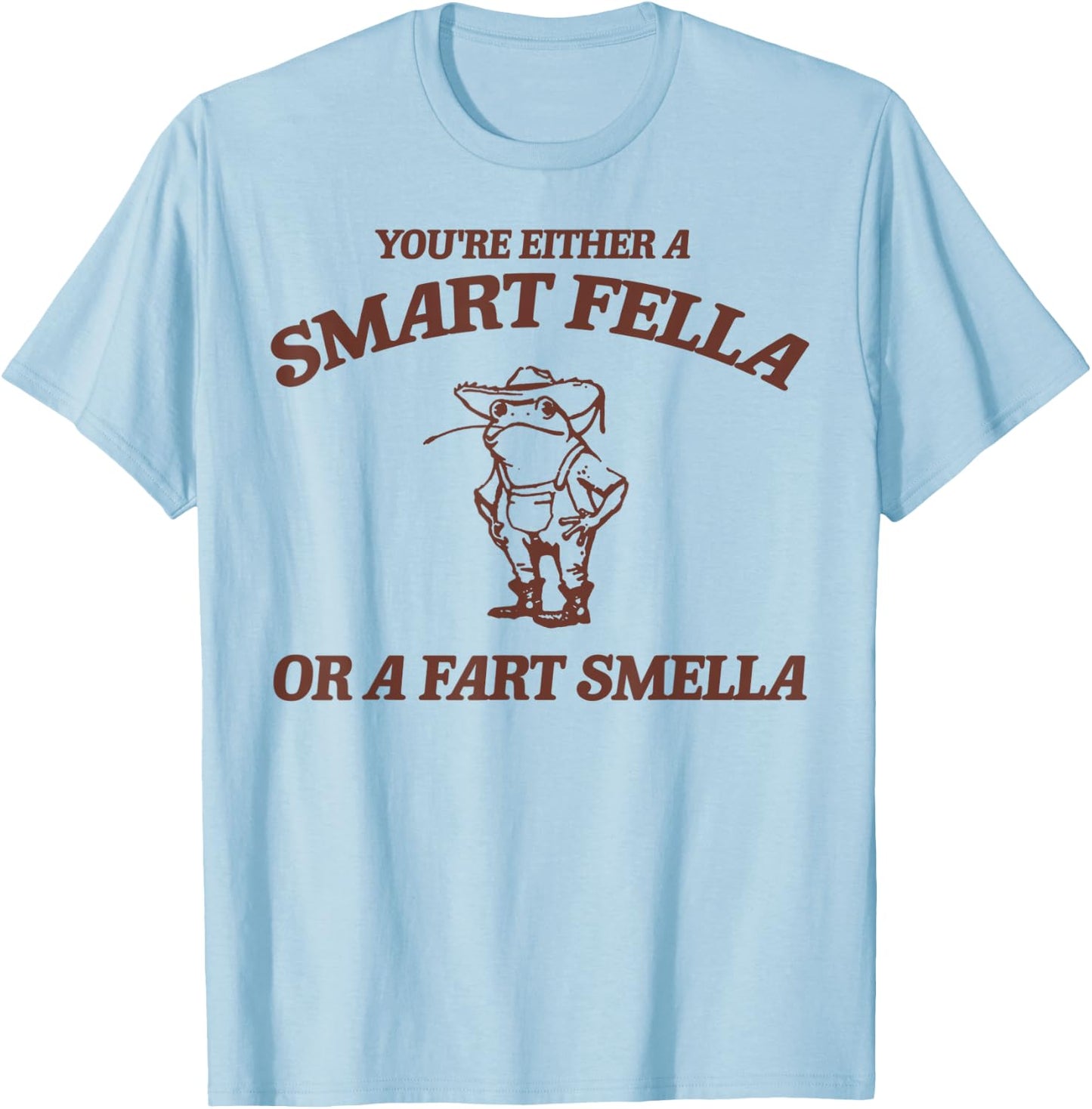 Are You A Smart Fella Or Fart Smella Vintage Frog T-Shirt - T-Shirt | Light Blue