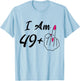 Personalized I Am 49 Plus 1 Middle Finger Humor 50th Women T-Shirt - T-Shirt | Light Blue