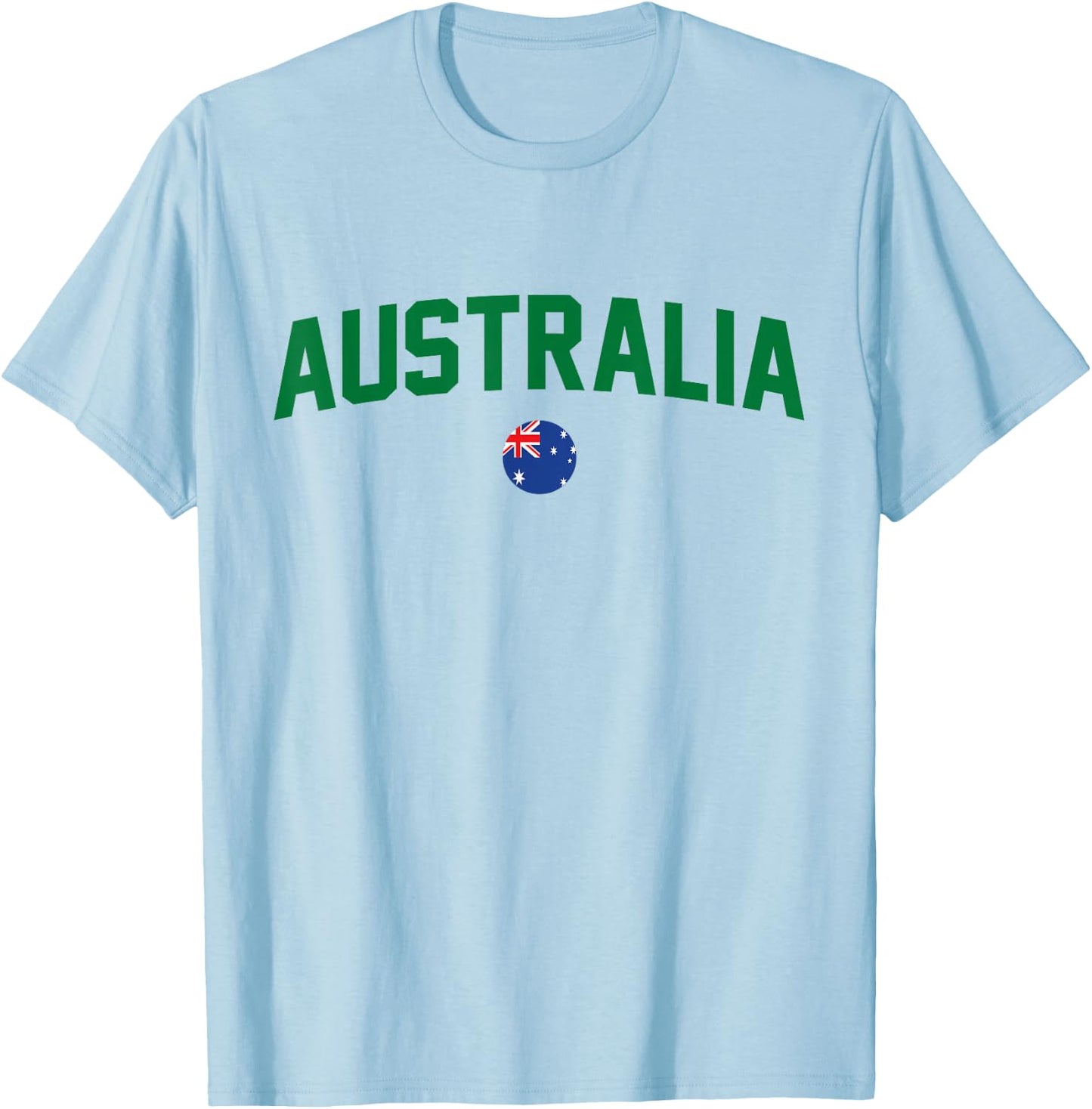 Green Yellow Australia Down Under Team Australia Flag T-Shirt - T-Shirt | Light Blue