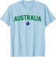 Green Yellow Australia Down Under Team Australia Flag T-Shirt - T-Shirt | Light Blue