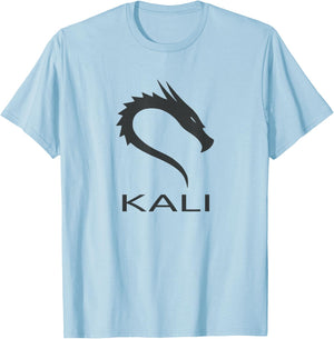 Kali Linux tagline with Dragon Open Source Os T-Shirt - T-Shirt | Light Blue