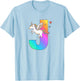 Unicorn Monogram Letter J Initial Cute Girls Birthday Gift T-Shirt - T-Shirt | Light Blue
