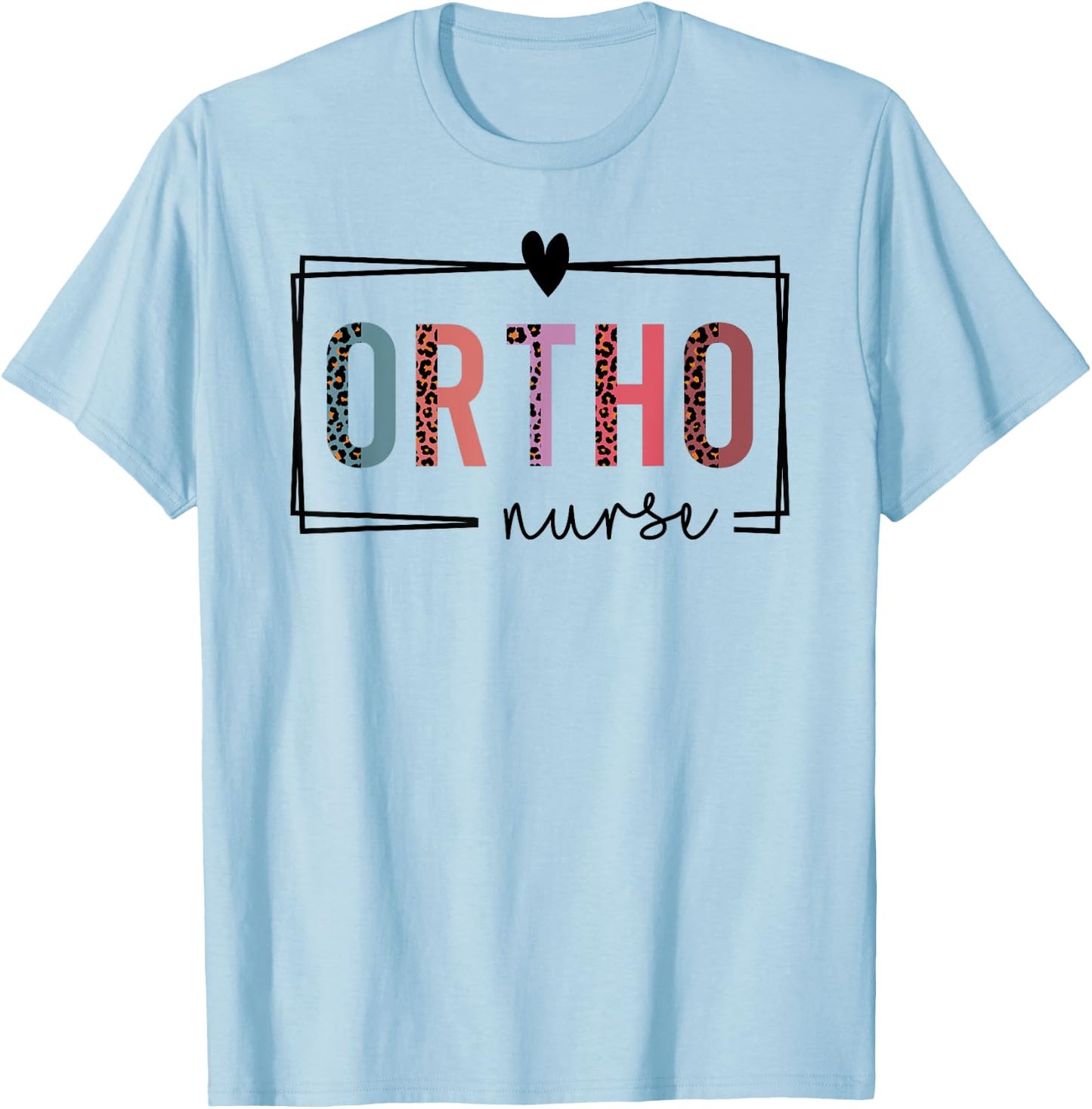 Cute Leopard Nurses Day Gifts Orthopedic Nurse Nurses Day T-Shirt - T-Shirt | Light Blue