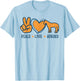 Peace Love Horses Cool Equestrian Hippie Men Women Kids T-Shirt - T-Shirt | Light Blue