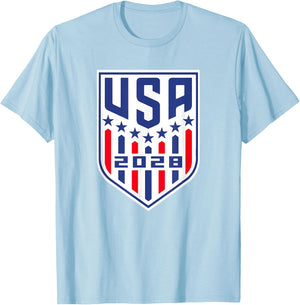 USA 2028 Go United States Sport USA Team 2028 USA T-Shirt - T-Shirt | Light Blue