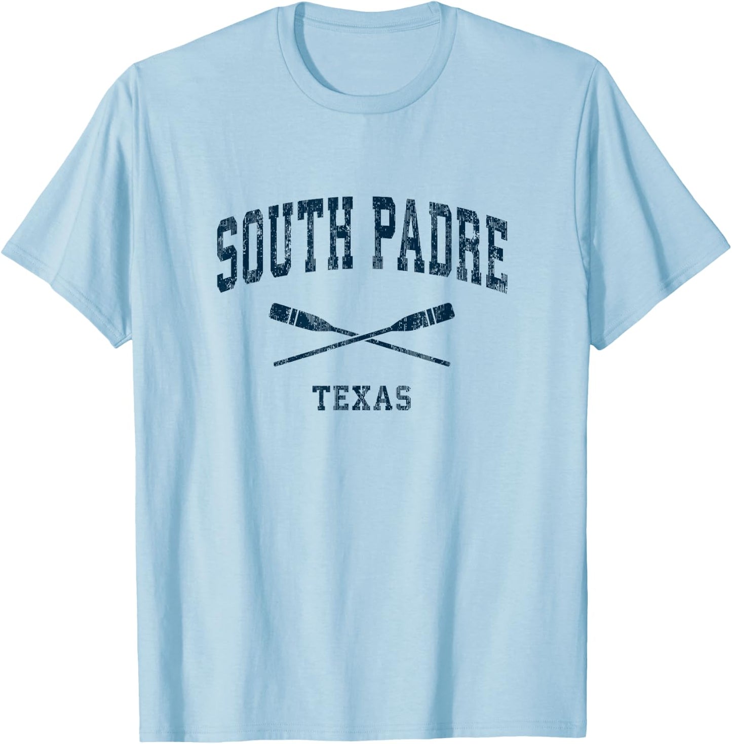 South Padre Island Texas Vintage Nautical Paddles Sports Oar T-Shirt - T-Shirt | Light Blue