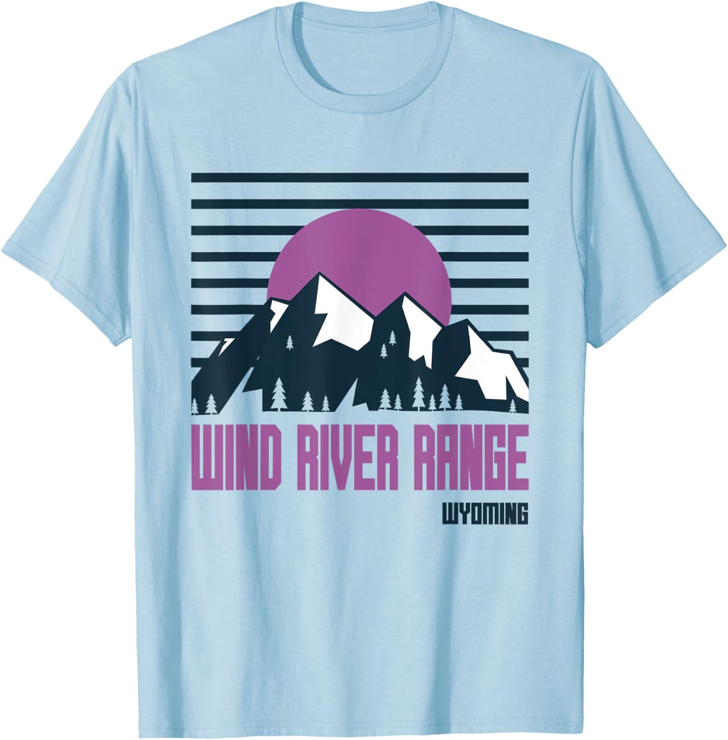 Wind River Range Mountains Wyoming Hiking Outdoors T-Shirt - T-Shirt | Light Blue