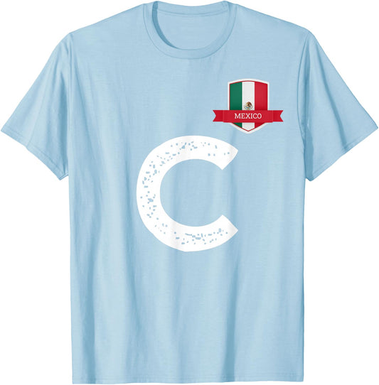 Mexico Flag C Mexican Mexico T-Shirt - T-Shirt | Light Blue