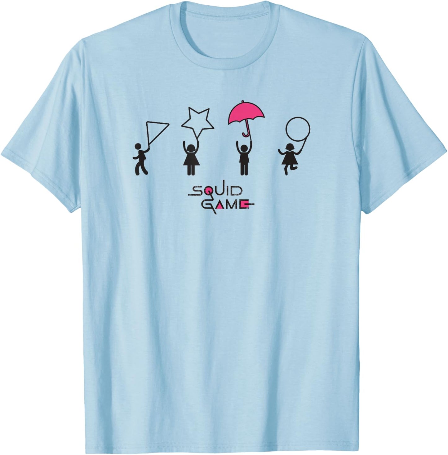 Squid Game Honeycomb Challenge Shapes Logo T-Shirt - T-Shirt | Light Blue