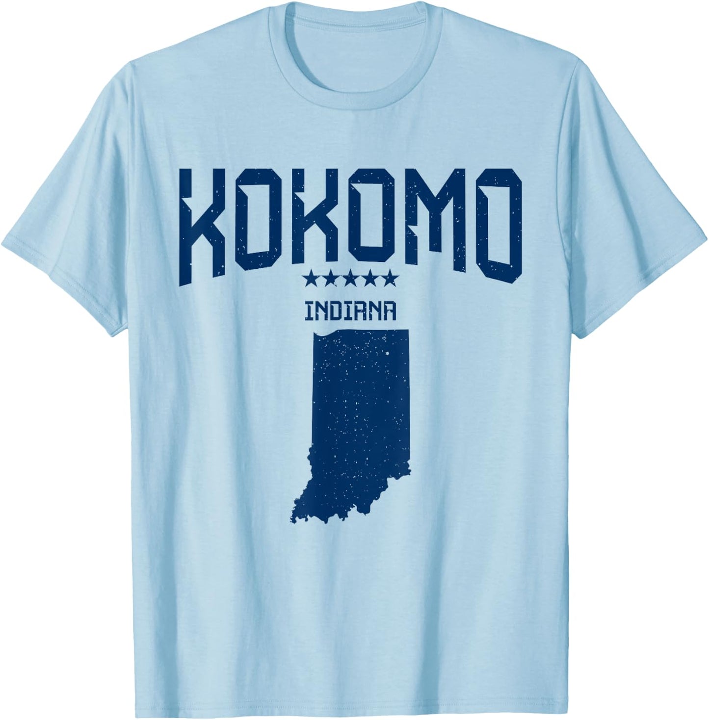 Kokomo Indiana IN Navy Classic Men Women T-Shirt - T-Shirt | Light Blue