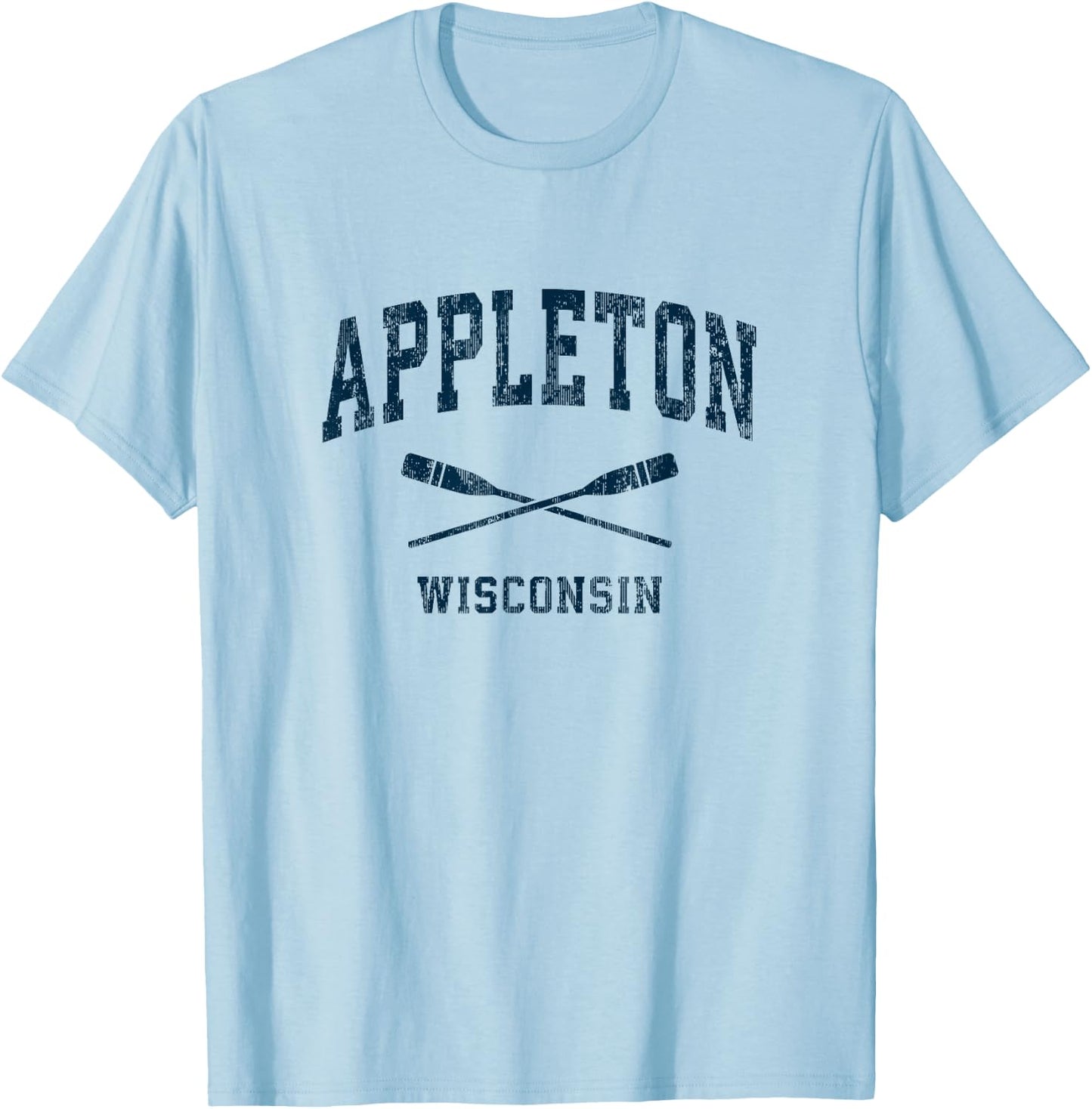 Appleton Wisconsin Vintage Nautical Paddles Sports Oars T-Shirt - T-Shirt | Light Blue