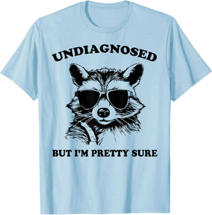 Undiagnosed But I'm Pretty Sure Funny Vintage Raccoon T-Shirt - T-Shirt | Light Blue