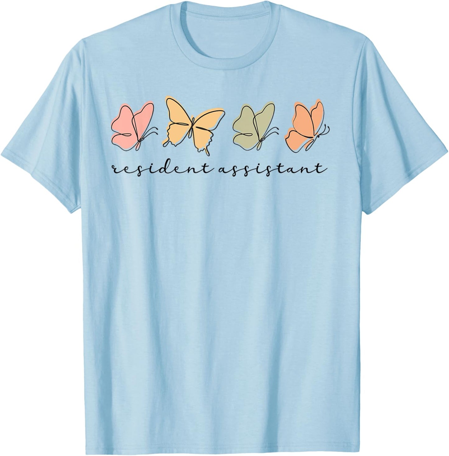 resident Assistant Women Cute Squad Butterfly T-Shirt - T-Shirt | Light Blue