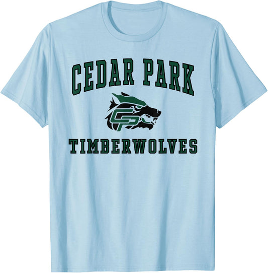 Cedar Park High School Timberwolves C1 T-Shirt - T-Shirt | Light Blue